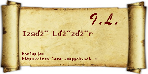 Izsó Lázár névjegykártya